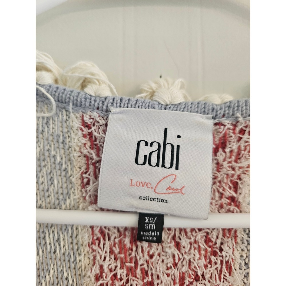 Cabi Love Carol Collection Fair Isle Fringe Poncho Sweater XS/S siesta - Picture 7 of 10